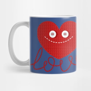 knitted heart shaped love Mug